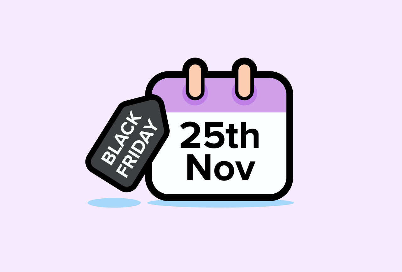 Calendar with 25th November date in the middle. 