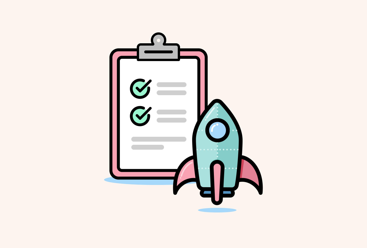 rocket and a checklist 